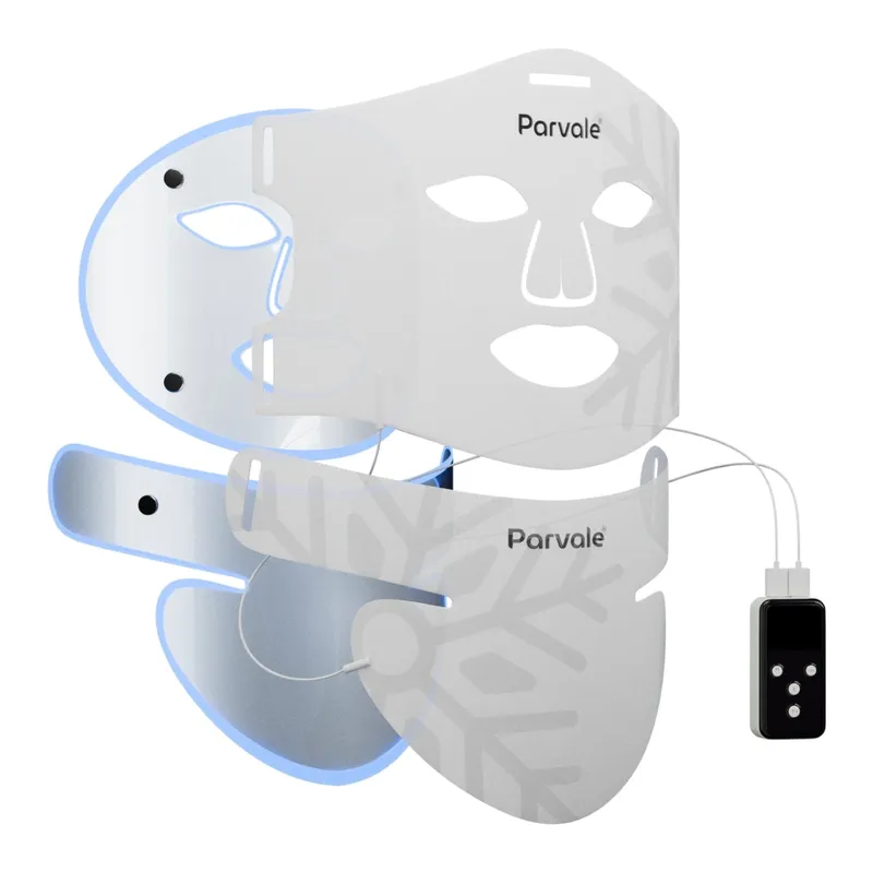Parvale ICE Duo Pro, LED-mask för ansikte och hals med kylande ICE-masker