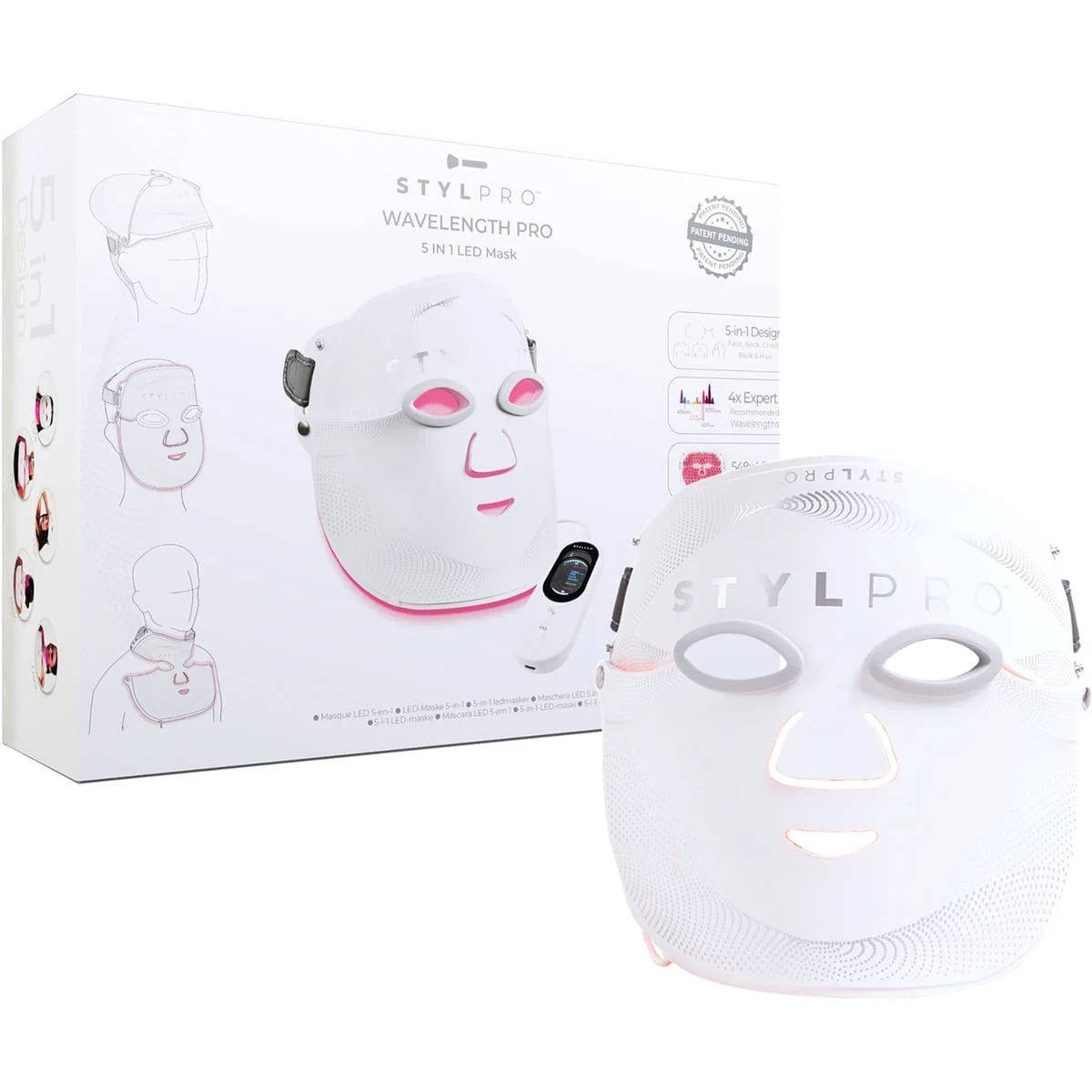STYLPRO Wavelength Pro 5-in-1 LED Mask, ansikte, hals, bröst och hår
